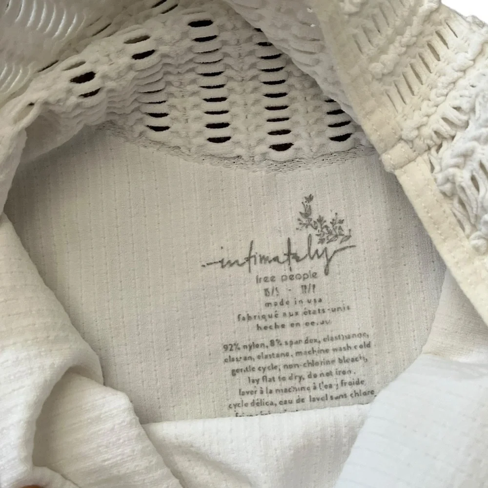 FREE PEOPLE Laser Cut Out Ribbed Long Sleeve Top Shirt